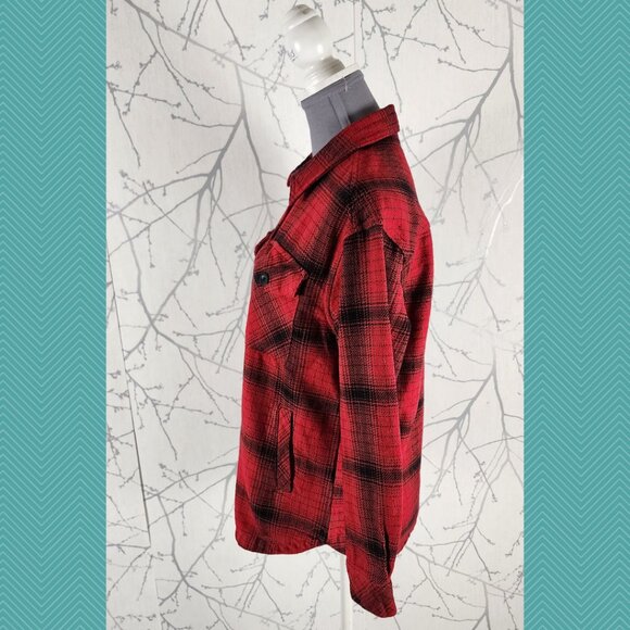 The BC Clothing Co Red Plaid 100% Cotton Flannel Shirt - Picture 2 of 4